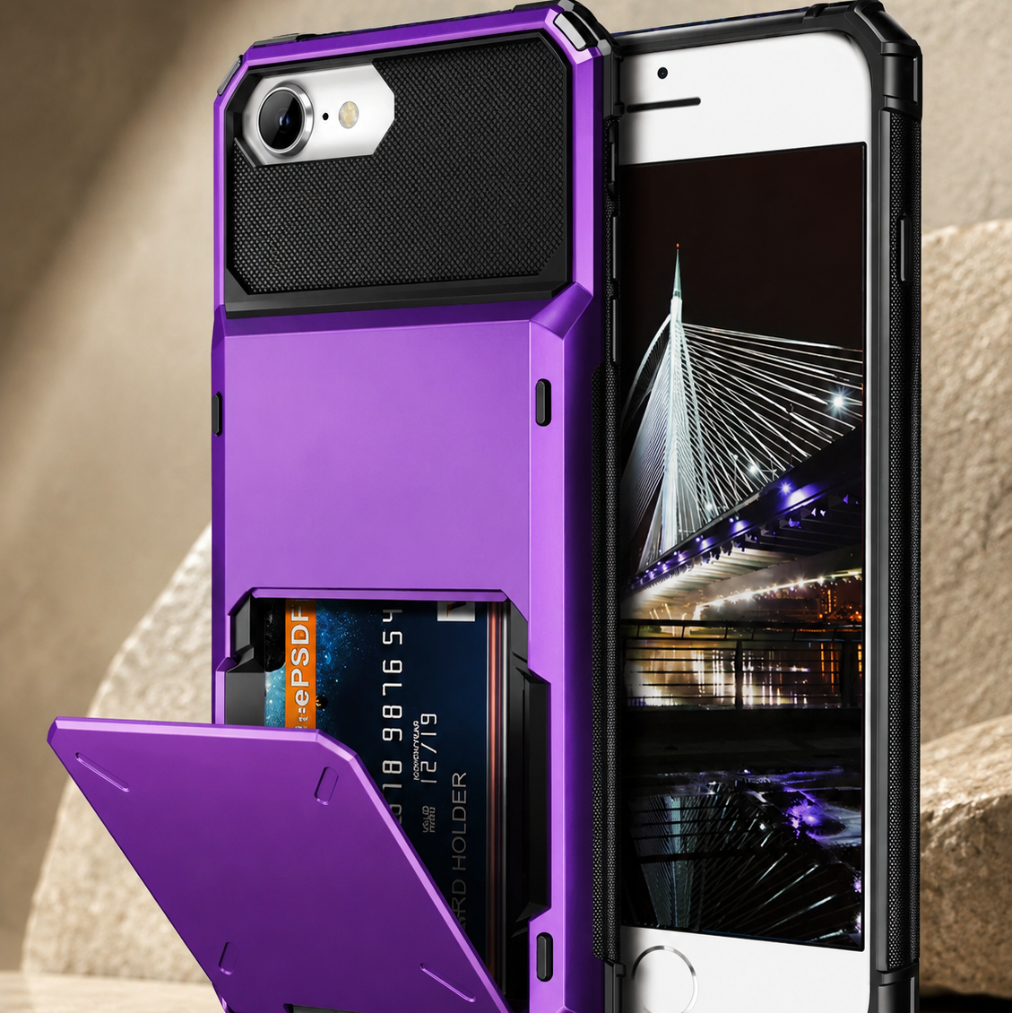 Premium iPhone Case MagSafe Compatible Wallet Armor Cover Card Holder Magnetic Ring Kickstand TPU Bumper Shockproof Scratch Resistant Full Coverage