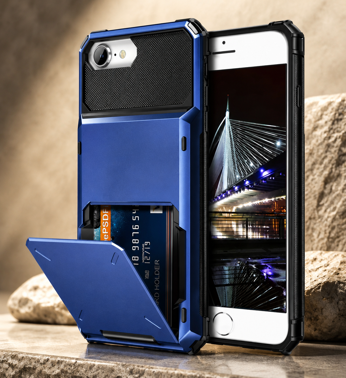 Premium iPhone Case MagSafe Compatible Wallet Armor Cover Card Holder Magnetic Ring Kickstand TPU Bumper Shockproof Scratch Resistant Full Coverage