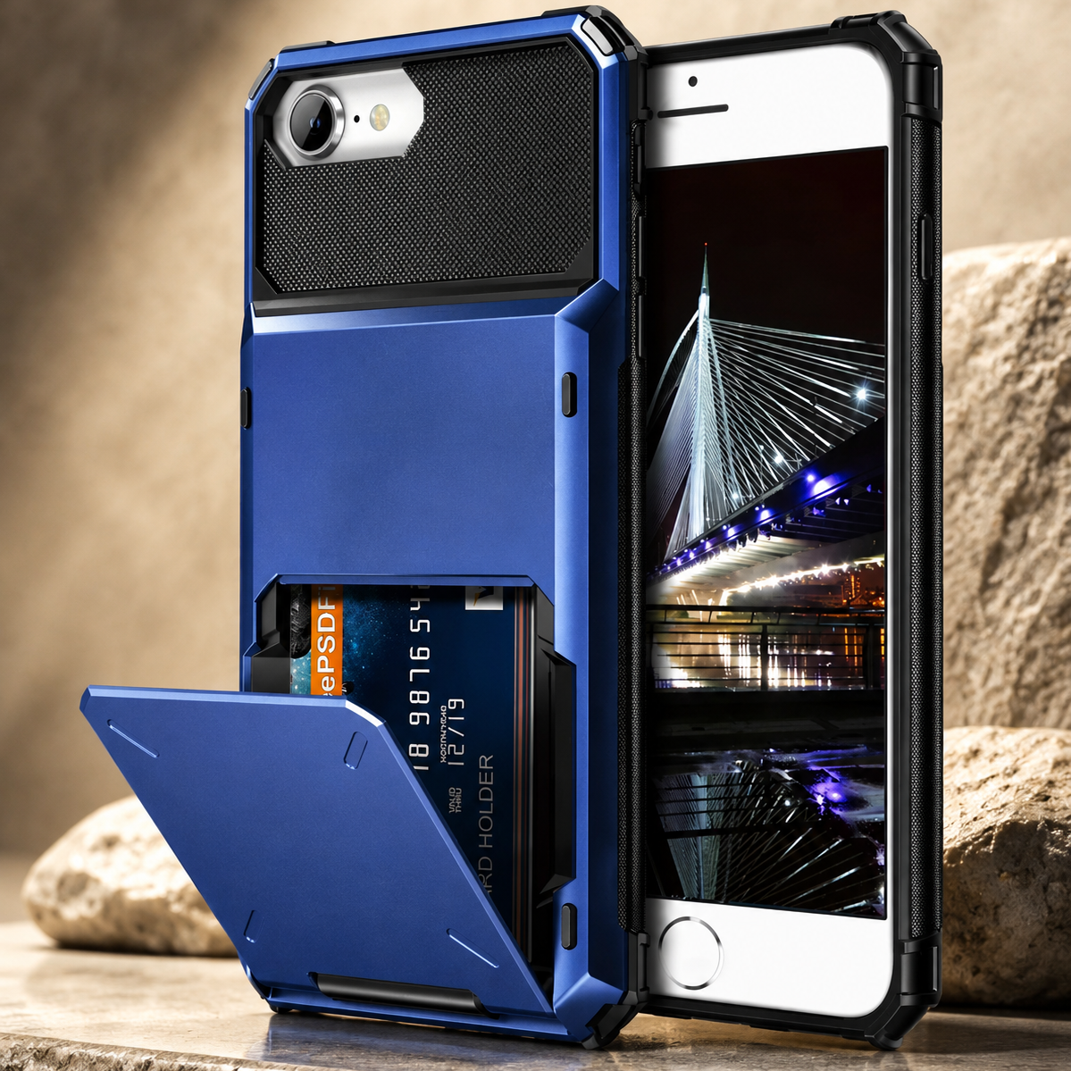 Premium iPhone Case MagSafe Compatible Wallet Armor Cover Card Holder Magnetic Ring Kickstand TPU Bumper Shockproof Scratch Resistant Full Coverage