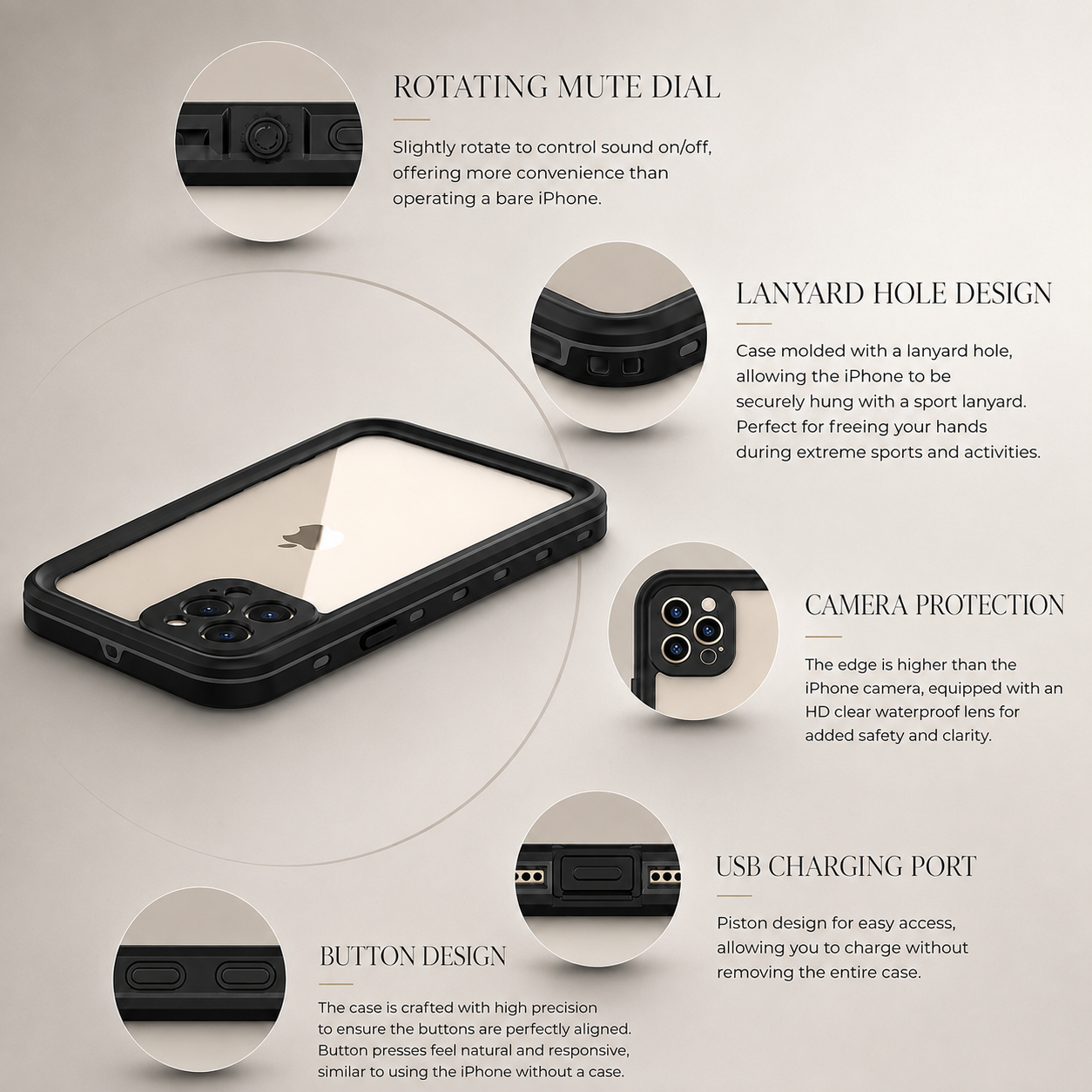 Premium iPhone Case MagSafe Compatible Waterproof IP68 Full Body Protective Cover Shockproof Transparent Sealed Dustproof Camera Screen Protection