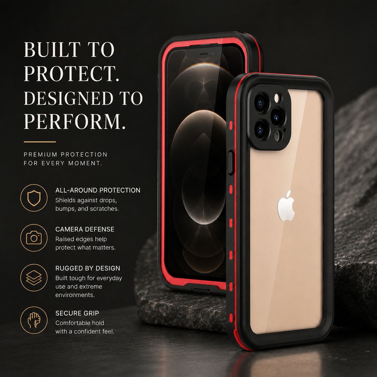 Premium iPhone Case MagSafe Compatible Waterproof IP68 Full Body Protective Cover Shockproof Transparent Sealed Dustproof Camera Screen Protection