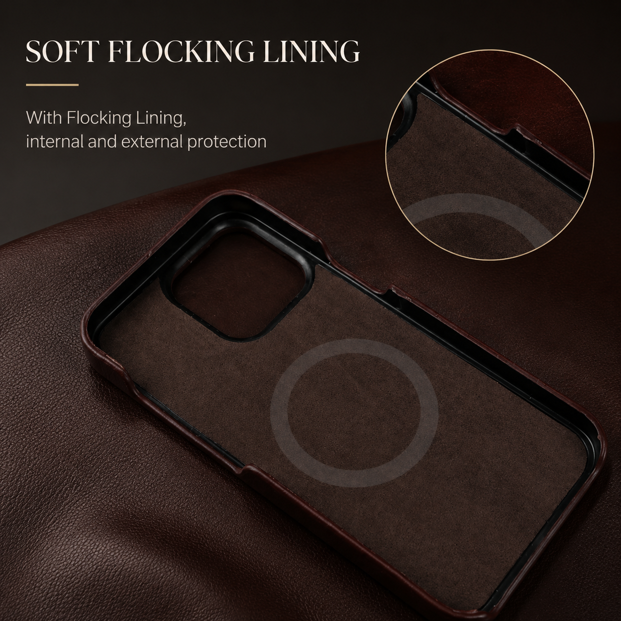 Premium iPhone Case MagSafe Wallet Genuine Leather Cover Card Holder Magnetic Closure Shockproof Protective Case Wireless Charging Compatible Full Coverage Design