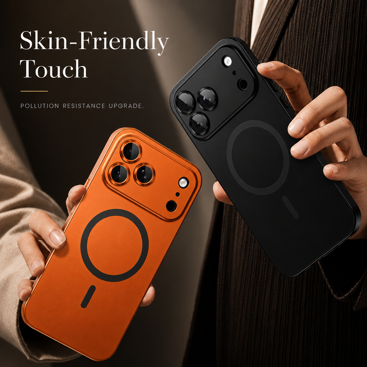 Premium iPhone Case Magnetic Aluminum Metal Frame Protective Cover MagSafe Compatible Hard PC Back Shockproof Anti Scratch Matte Anti Fingerprint Slim Design