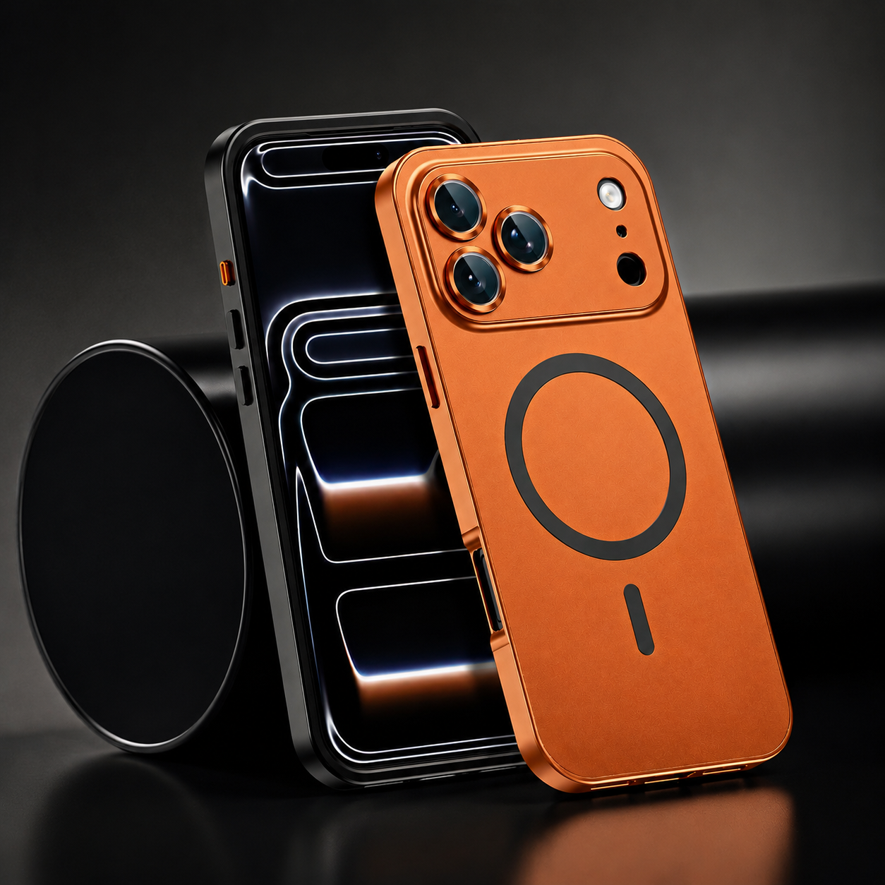 Premium iPhone Case Magnetic Aluminum Metal Frame Protective Cover MagSafe Compatible Hard PC Back Shockproof Anti Scratch Matte Anti Fingerprint Slim Design