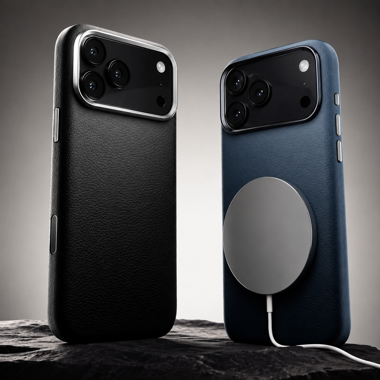 Premium iPhone Case Magnetic Leather Protective Cover MagSafe Compatible Wireless Charging Shockproof Anti Fingerprint Camera Button Access Full Coverage