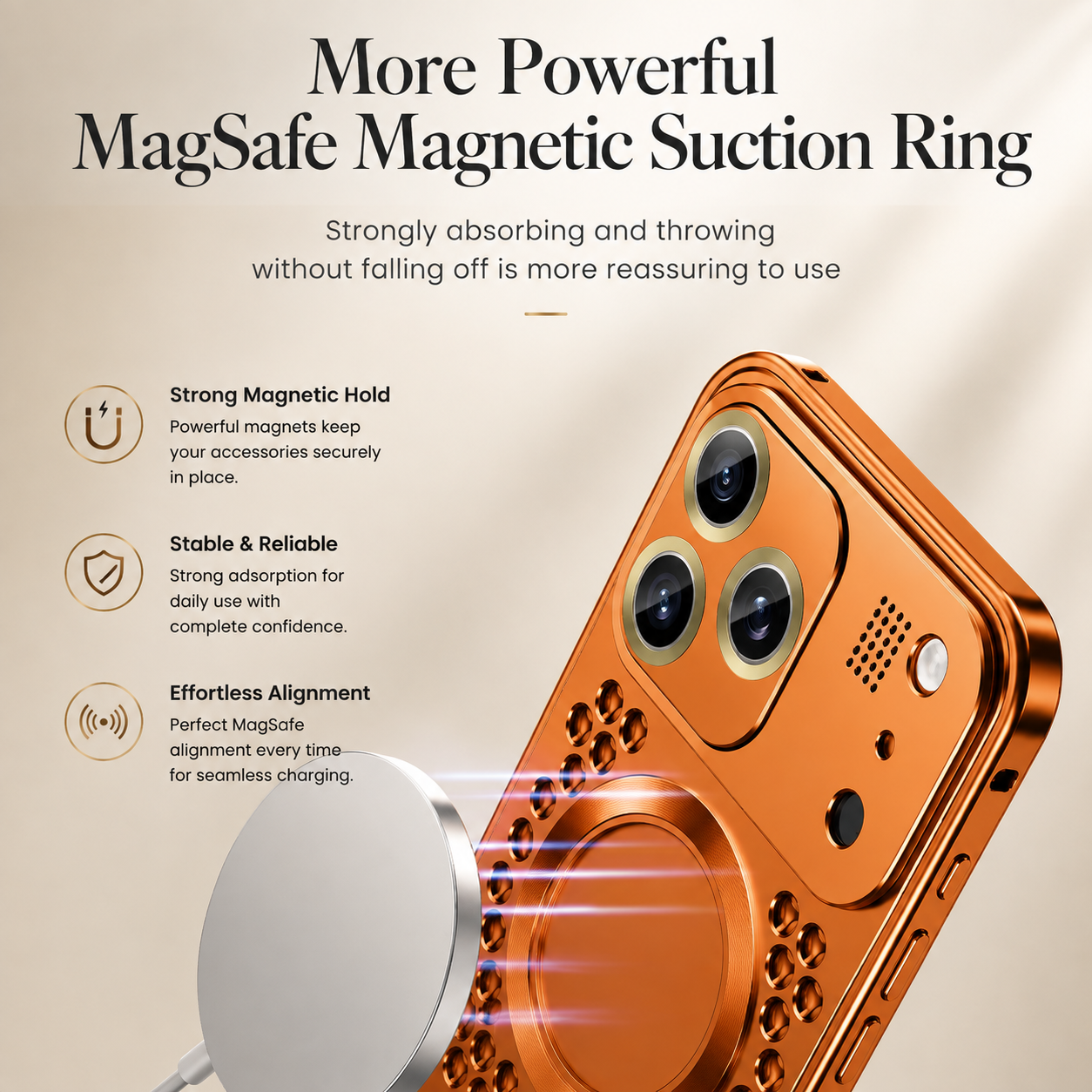 Premium iPhone Case Magnetic Protective Cover Aluminum Alloy Frame Shockproof Anti Fall Heat Dissipation Camera Lens Guard Slim Metal Bumper Design