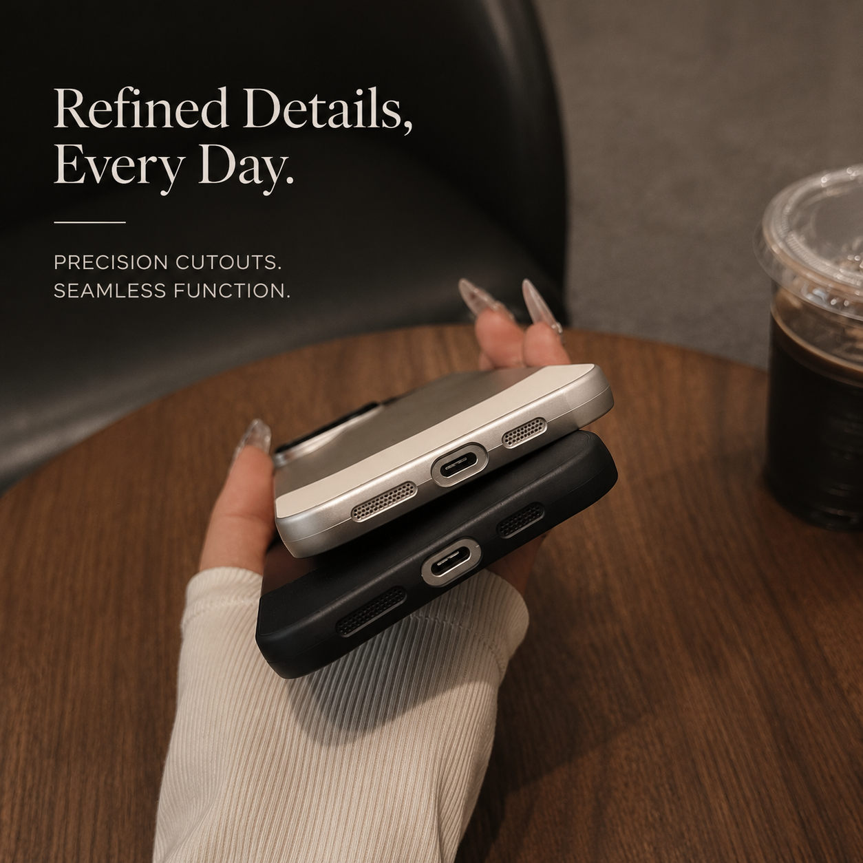 Premium iPhone Case Matte Leather Protective Cover Camera Lens Protection Anti Scratch Anti Fingerprint Slim Hard Back Non Slip Full Coverage