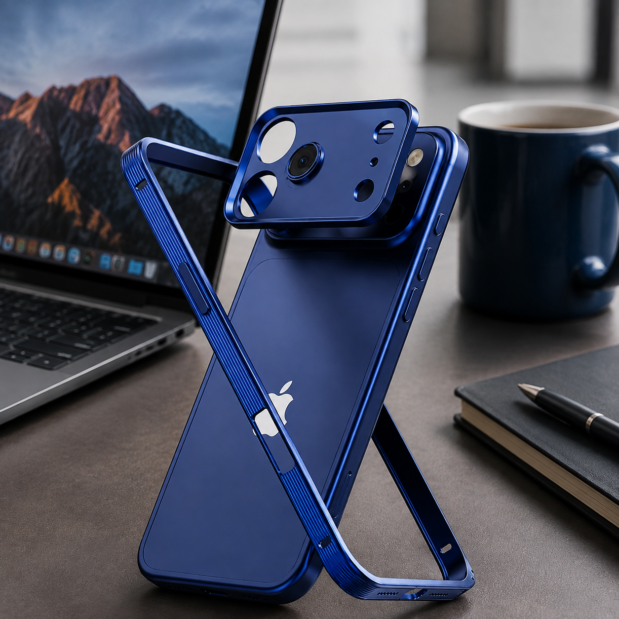 Premium iPhone Case Metal Frame MagSafe Compatible Protective Cover Heat Dissipation Design Anti Slip Grip Shockproof Camera Lens Protector Slim