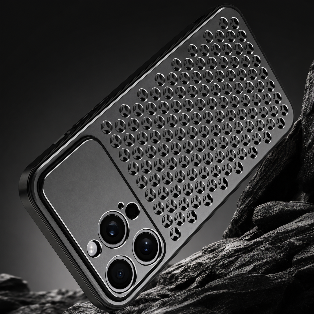 Premium iPhone Case Protective Cover Camera Lens Protection Aluminum Alloy Metal Frame Anti Scratch Anti Fingerprint Breathable Back Slim Full Coverage