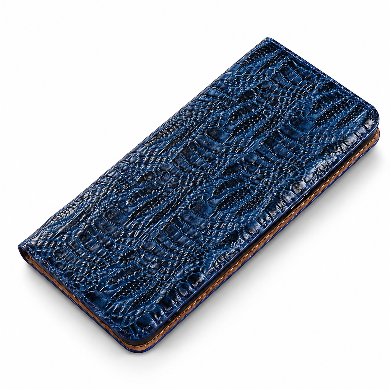 Premium iPhone Case Protective Cover Camera Lens Protection Shockproof Genuine Leather Flip Cover Card Pocket Crocodile Texture Non Slip Full Coverage