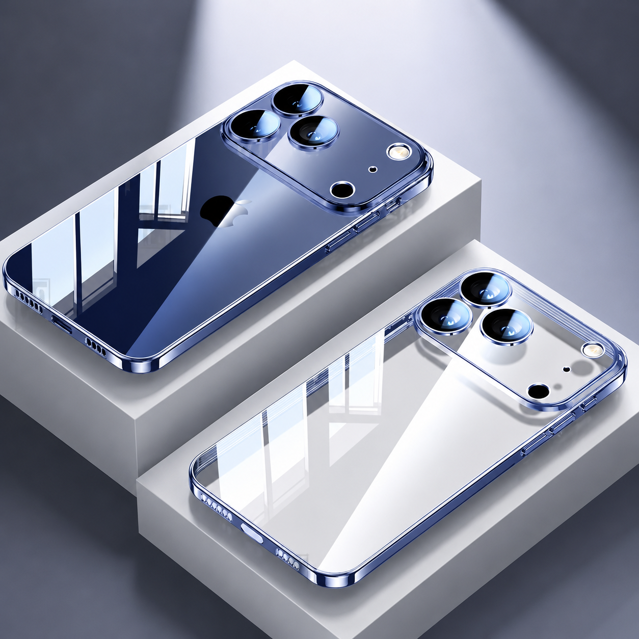 Premium iPhone Case Protective Cover Camera Lens Protection Shockproof Ultra Thin Transparent TPU Plating Anti Fingerprint Anti Scratch Full Coverage