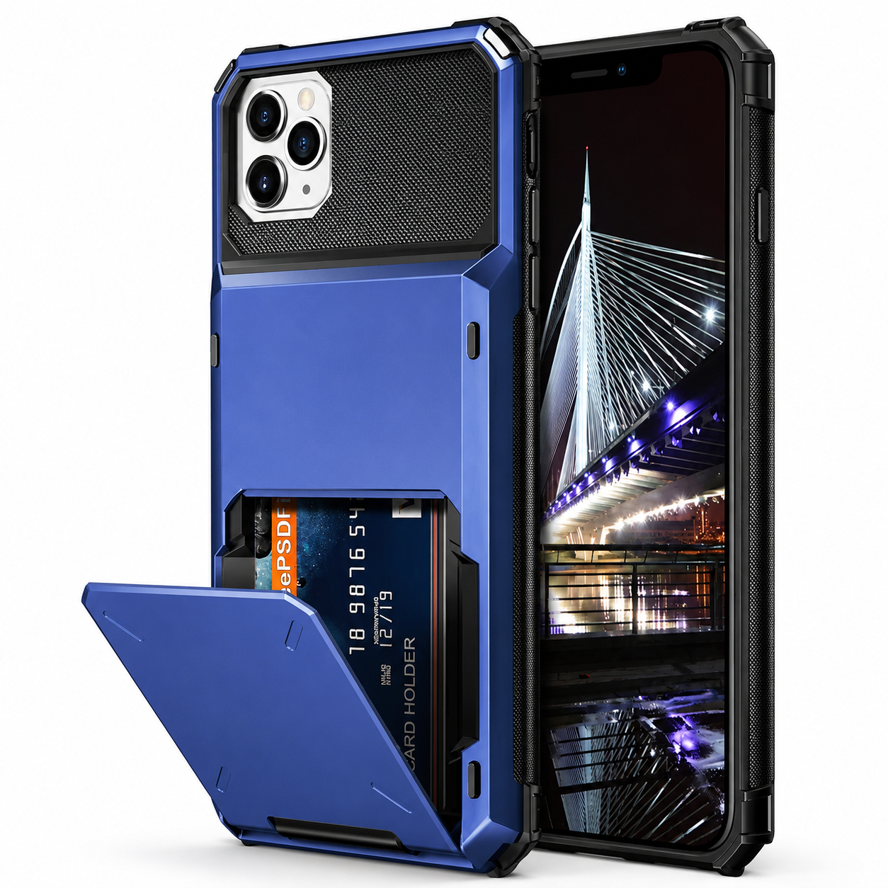 Premium iPhone Case Protective Cover Camera Lens Protection Shockproof Wallet Cover Hidden Card Holder Dual Layer Armor Anti Scratch Full Coverage