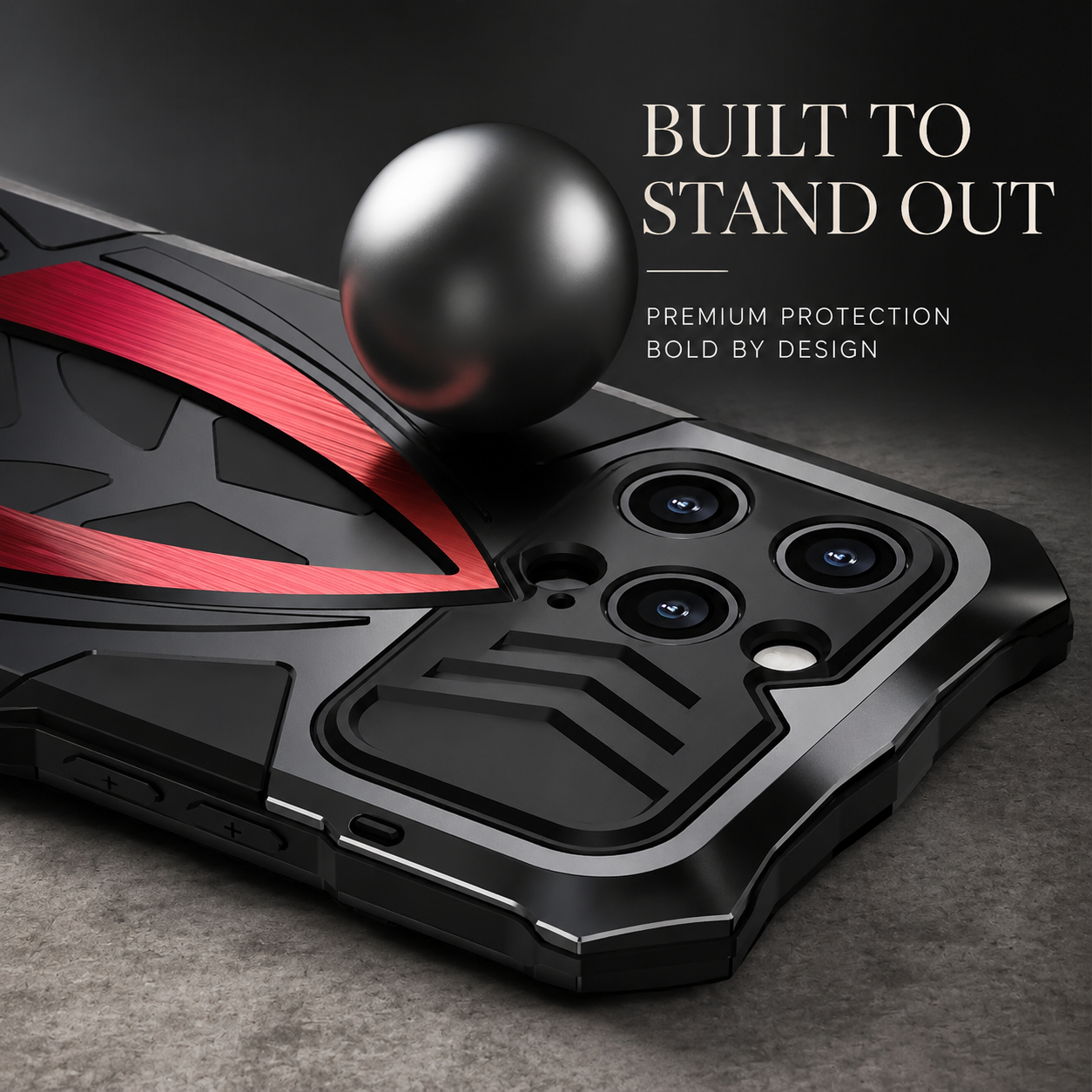 Premium iPhone Case Rugged Metal Frame Armor Shockproof Protective Cover Camera Lens Protection Anti Scratch Dustproof Full Edge Defense Design