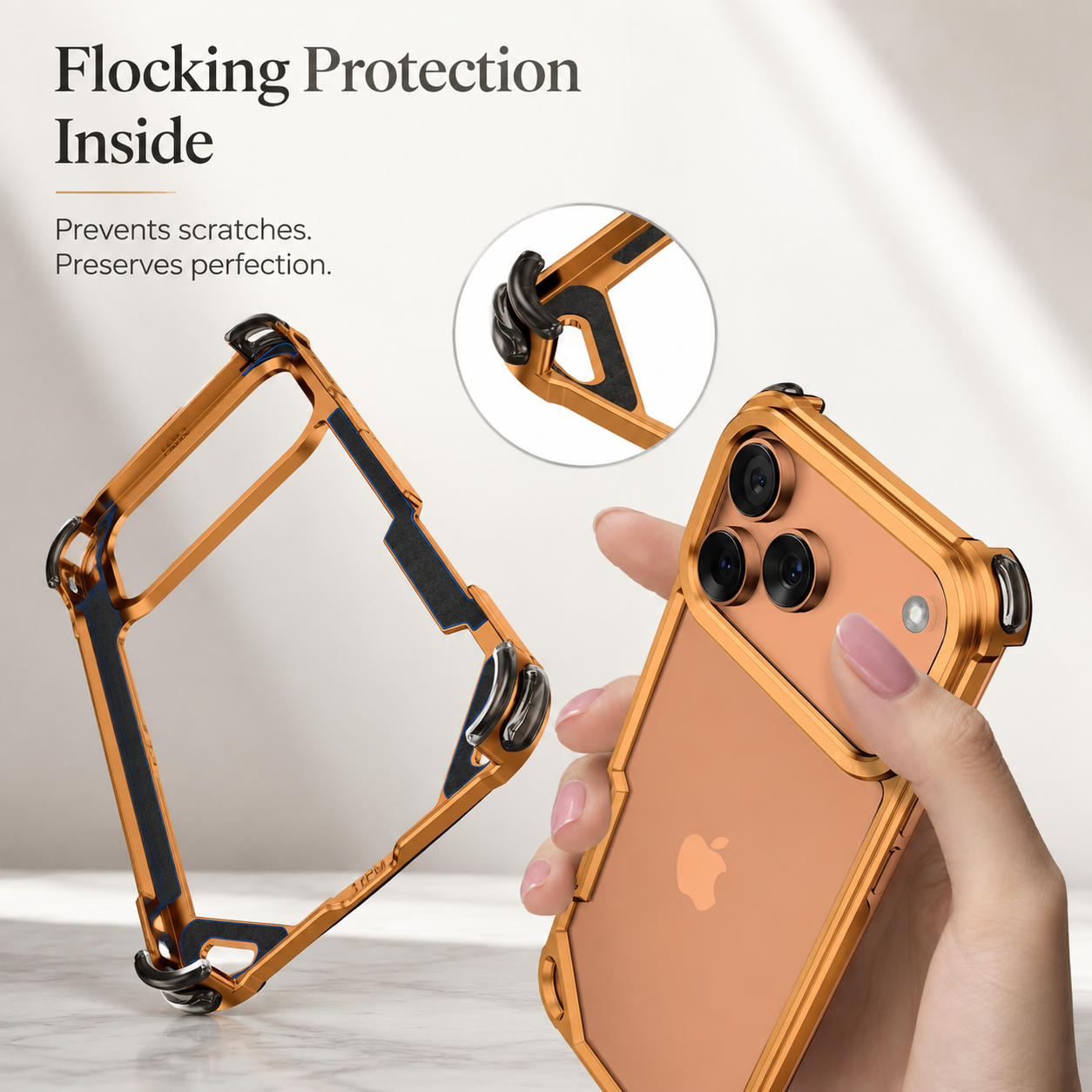 Premium iPhone Case Slim Aluminum Alloy Frameless Protective Cover Shockproof Camera Lens Protection Wireless Charging Compatible Design