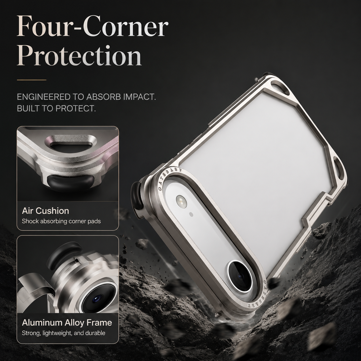 Premium iPhone Case Slim Aluminum Alloy Frameless Protective Cover Shockproof Camera Lens Protection Wireless Charging Compatible Design