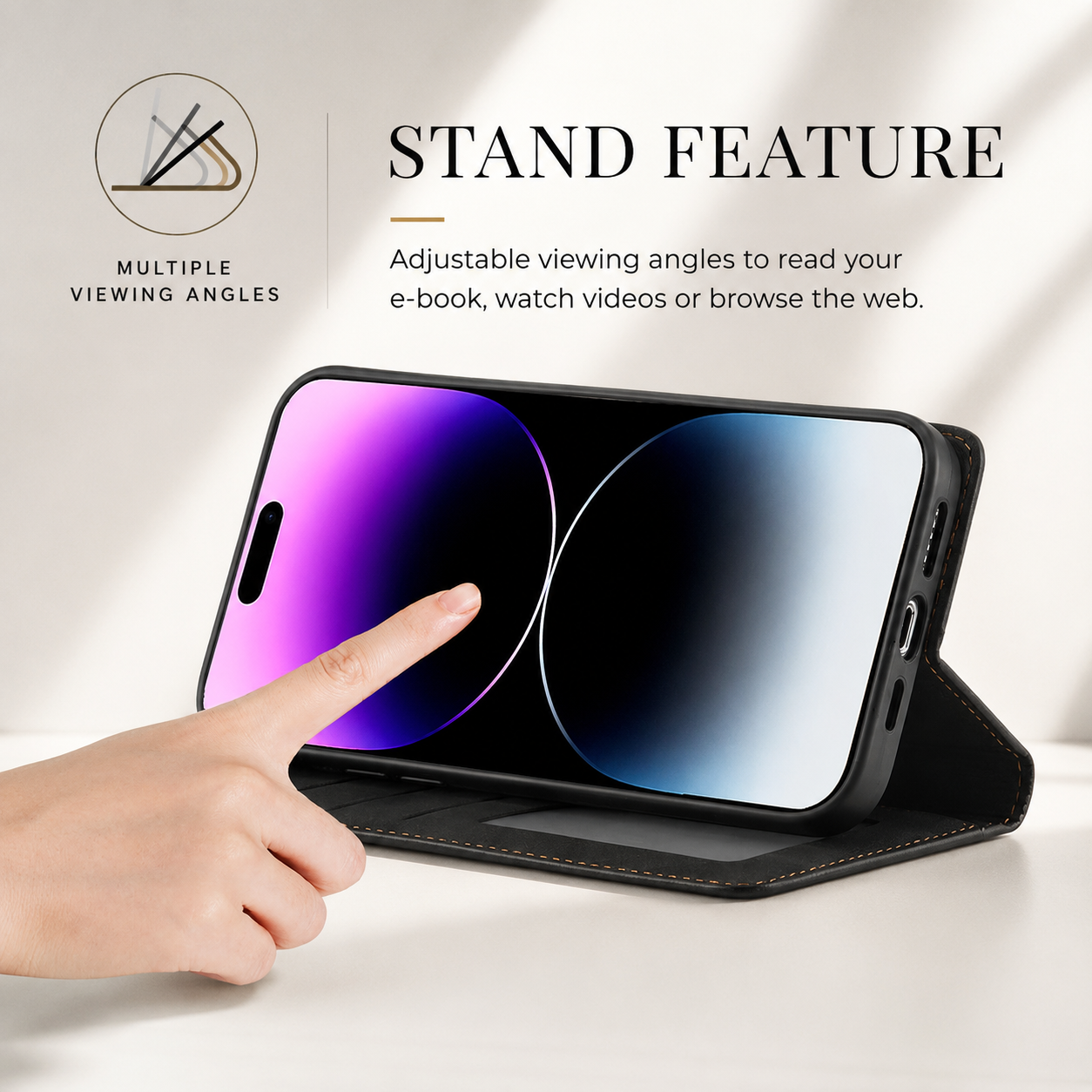 Premium iPhone Case Suede Leather Wallet Flip Cover Magnetic Closure Card Holder Shockproof Protective Cover Slim Luxury Design