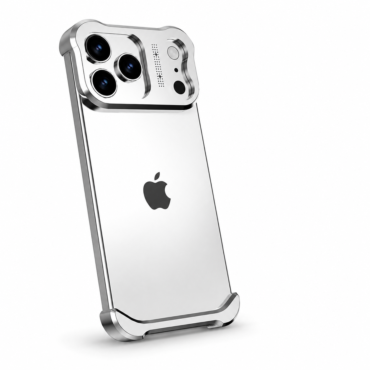 Premium iPhone Case Titanium Alloy Borderless Bumper Metal Frame Camera Lens Protection Shockproof Matte Anti Slip Lightweight Protective Design Cover