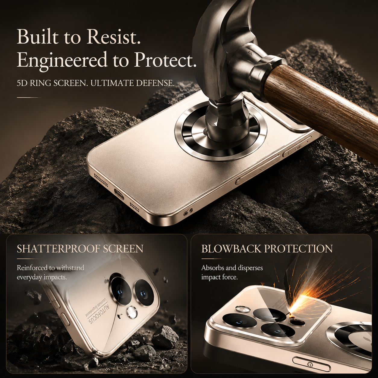 Premium iPhone Case Titanium MagSafe Compatible Magnetic Cover Glass Camera Lens Protection Shockproof Anti Fingerprint Anti Scratch Half Wrapped Design