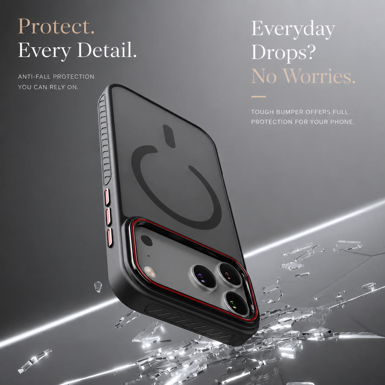 Premium iPhone Case Transparent Matte MagSafe Compatible Magnetic Protective Cover Shockproof Frame Camera Lens Protector Slim Design