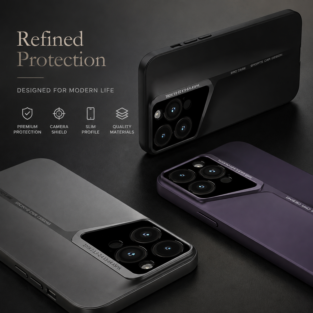 Premium iPhone Case Ultra Slim Matte Hard PC Protective Cover Shockproof Frosted Camera Lens Protection Anti Fingerprint Anti Scratch Non Slip Full Coverage