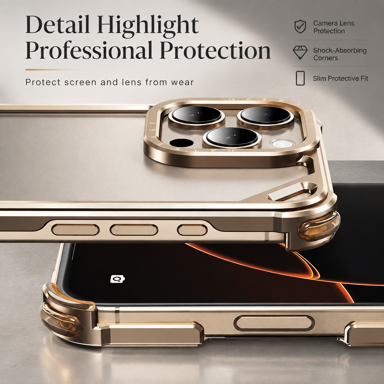 Premium iPhone Case Ultra Thin Aviation Aluminum Metal Frame Bumper Shockproof Protective Cover Wireless Charging Compatible Minimalist Half Wrapped Design