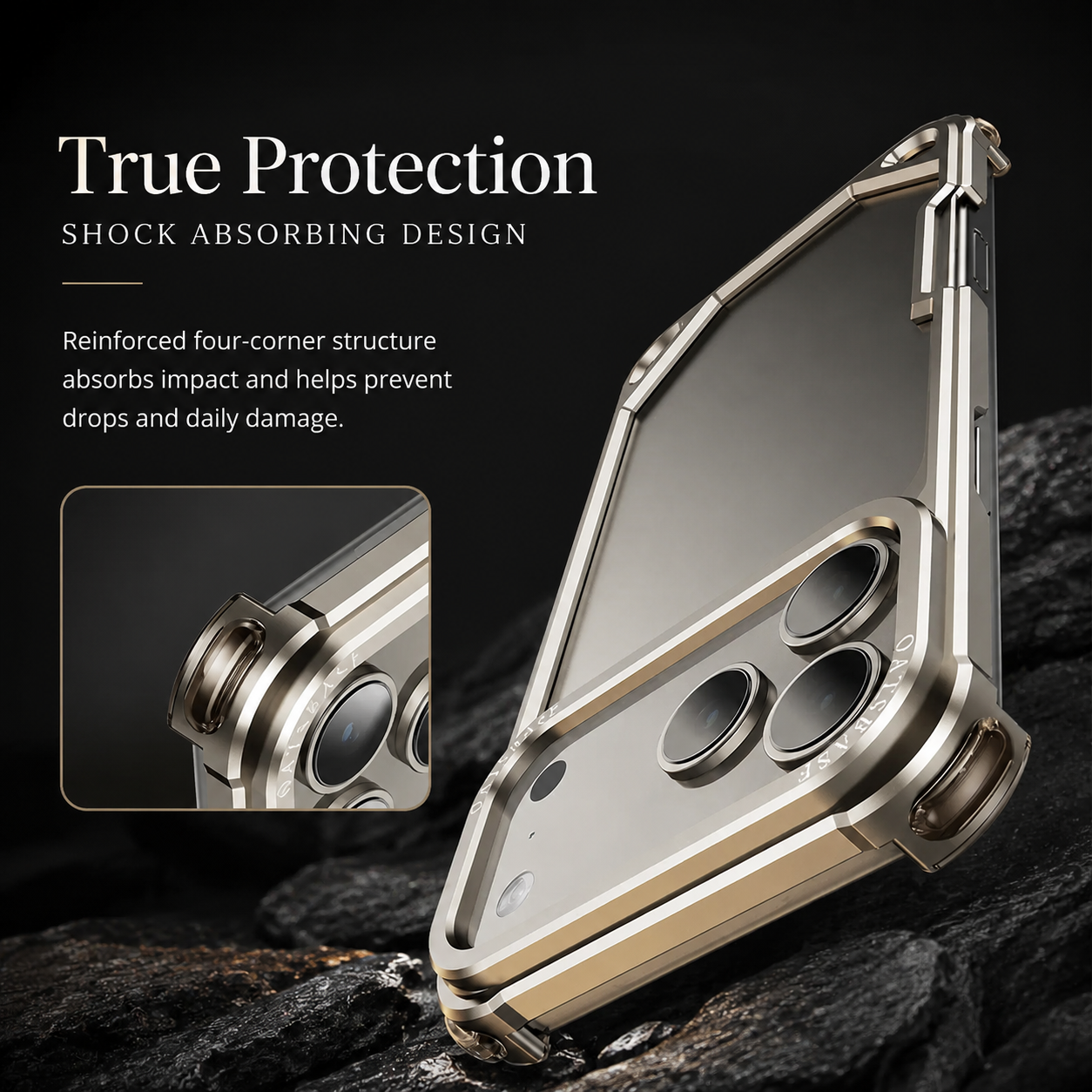 Premium iPhone Case Ultra Thin Aviation Aluminum Metal Frame Bumper Shockproof Protective Cover Wireless Charging Compatible Minimalist Half Wrapped Design