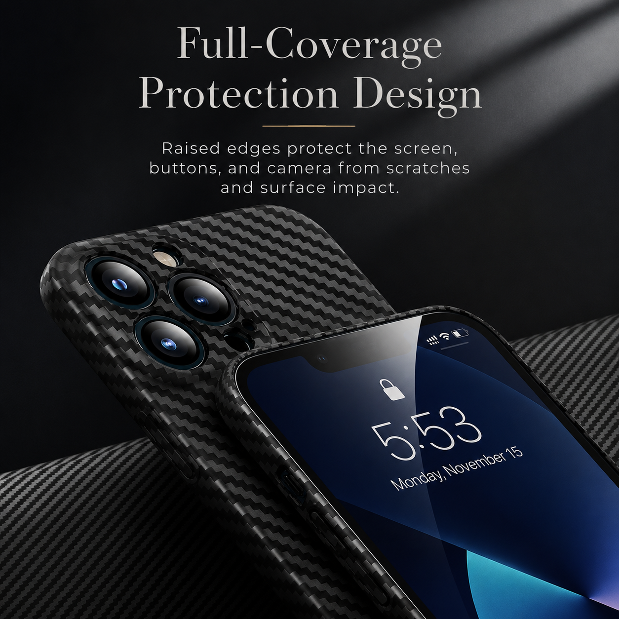 Premium iPhone Case Ultra Thin Carbon Fiber Matte Protective Cover PP Back Panel Lightweight Slim Scratch Resistant Minimalist Design