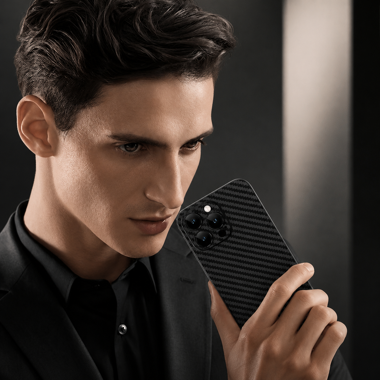 Premium iPhone Case Ultra Thin Carbon Fiber Matte Protective Cover PP Back Panel Lightweight Slim Scratch Resistant Minimalist Design