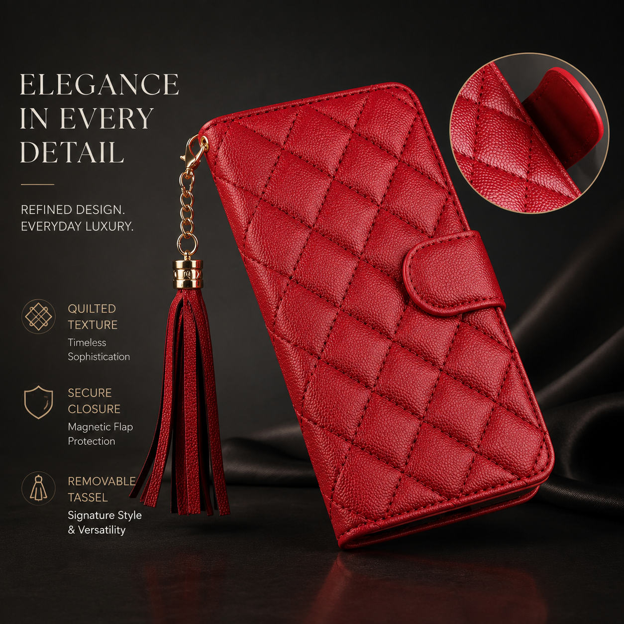 Premium iPhone Case Wallet Flip Leather Cover PU Leather Card Holder Magnetic Closure Shockproof Protective Case Stand Function Full Coverage Design