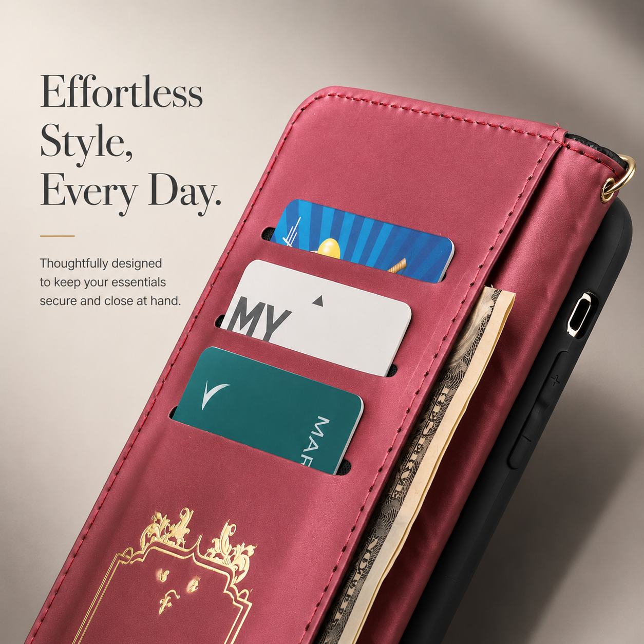 Premium iPhone Case Wallet Flip Leather Cover PU Leather Card Holder Magnetic Closure Shockproof Protective Case Stand Function Full Coverage Design