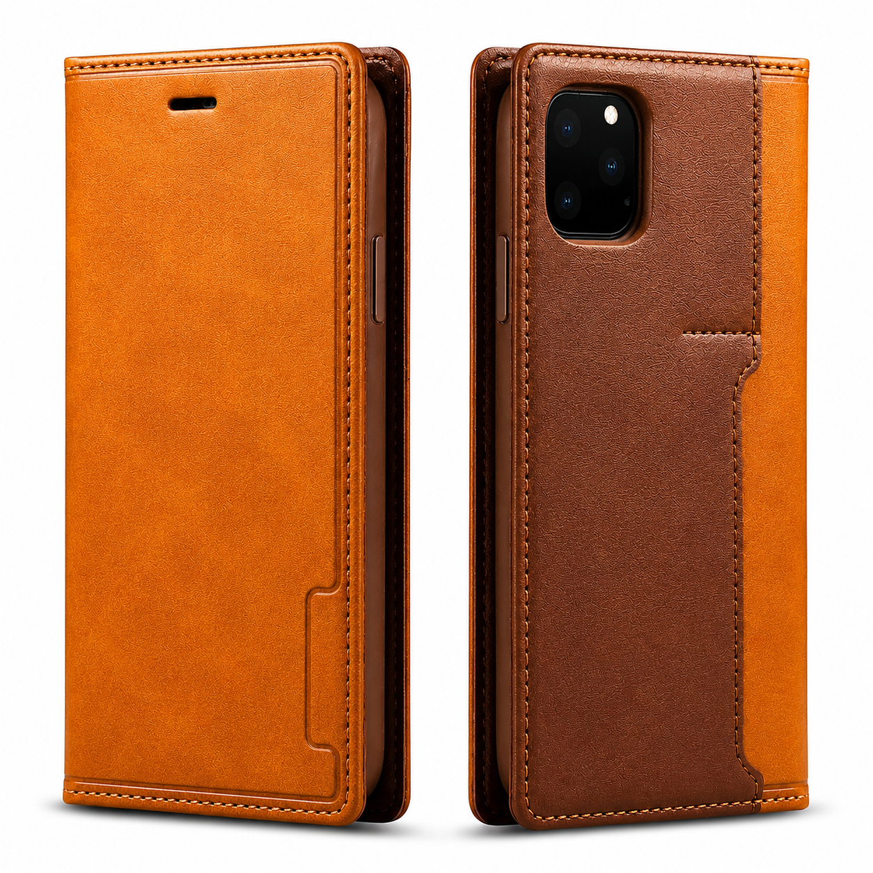 Premium iPhone Case Wallet MagSafe Compatible Leather Flip Cover Card Holder SIM Card Storage Shockproof Protective Full Body Stand Design