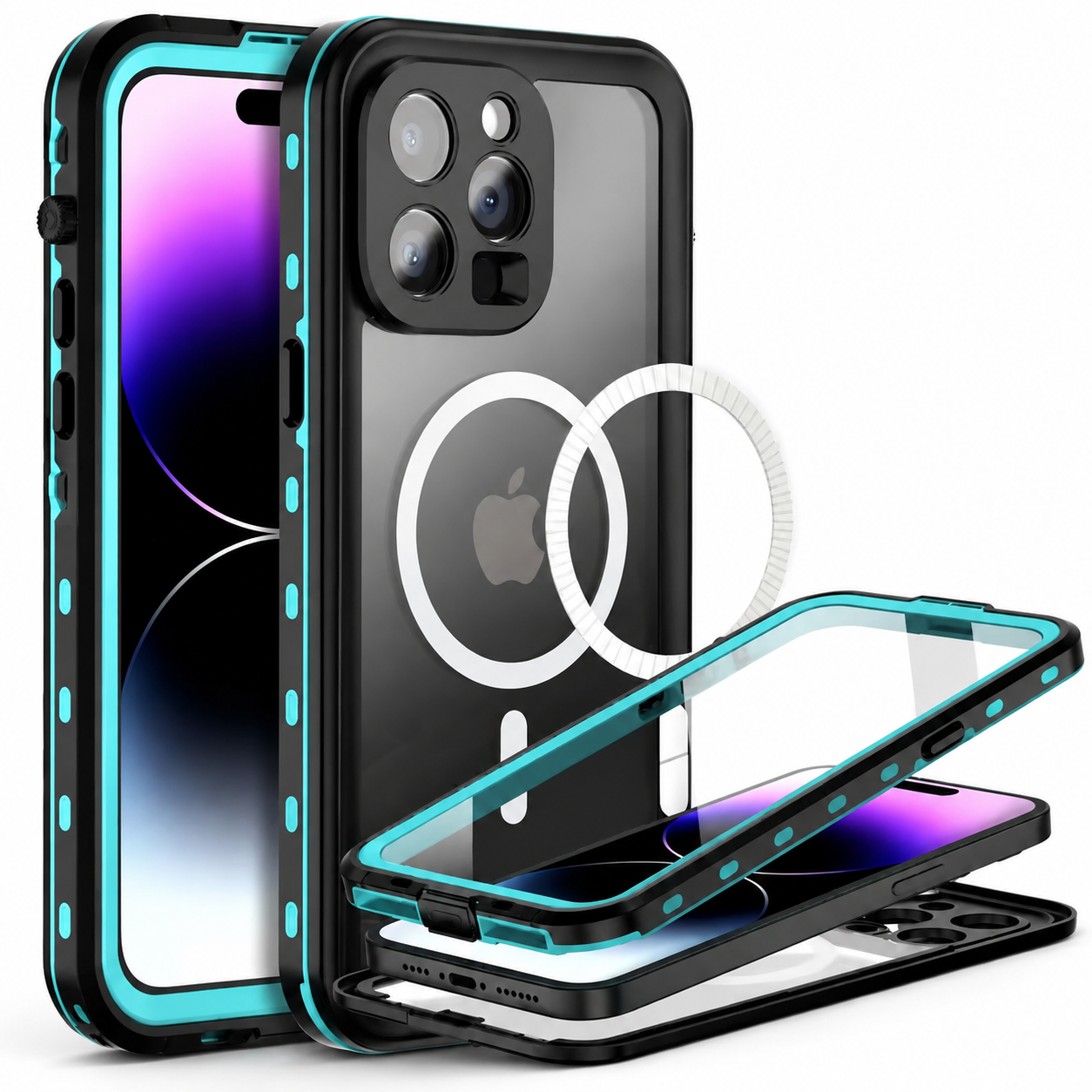 Premium iPhone Case Waterproof IP68 MagSafe Compatible Magnetic Cover Shockproof Full Body Protection Screen Guard Dustproof Protective Case