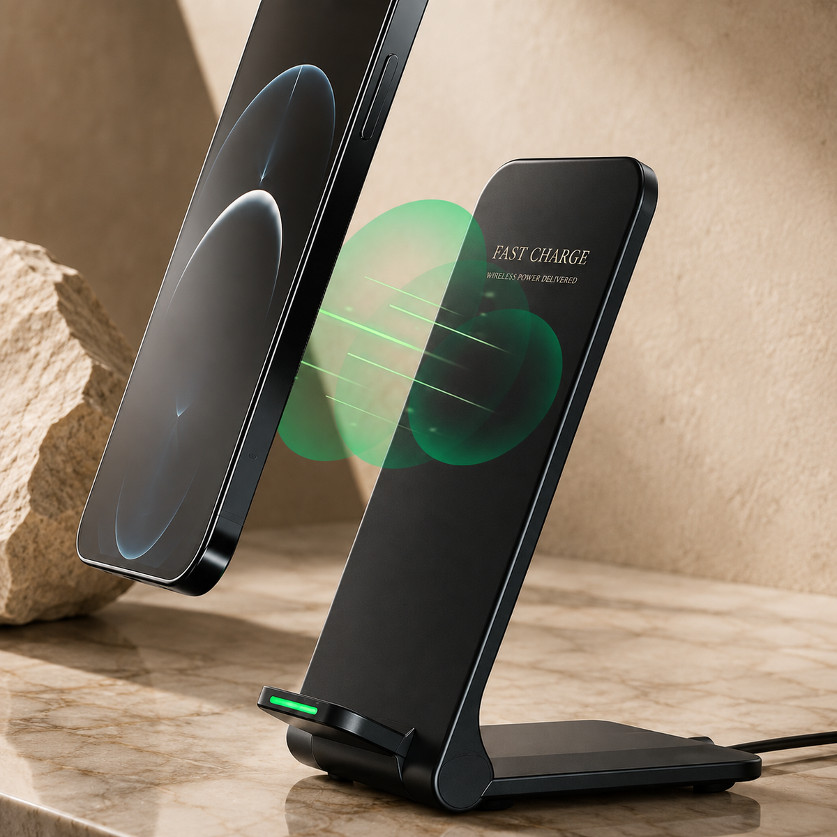Premium 30W Wireless Charger Stand Fast Charging Foldable Phone Charging Stand USB C Vertical Horizontal Viewing Compatible with iPhone Travel Design