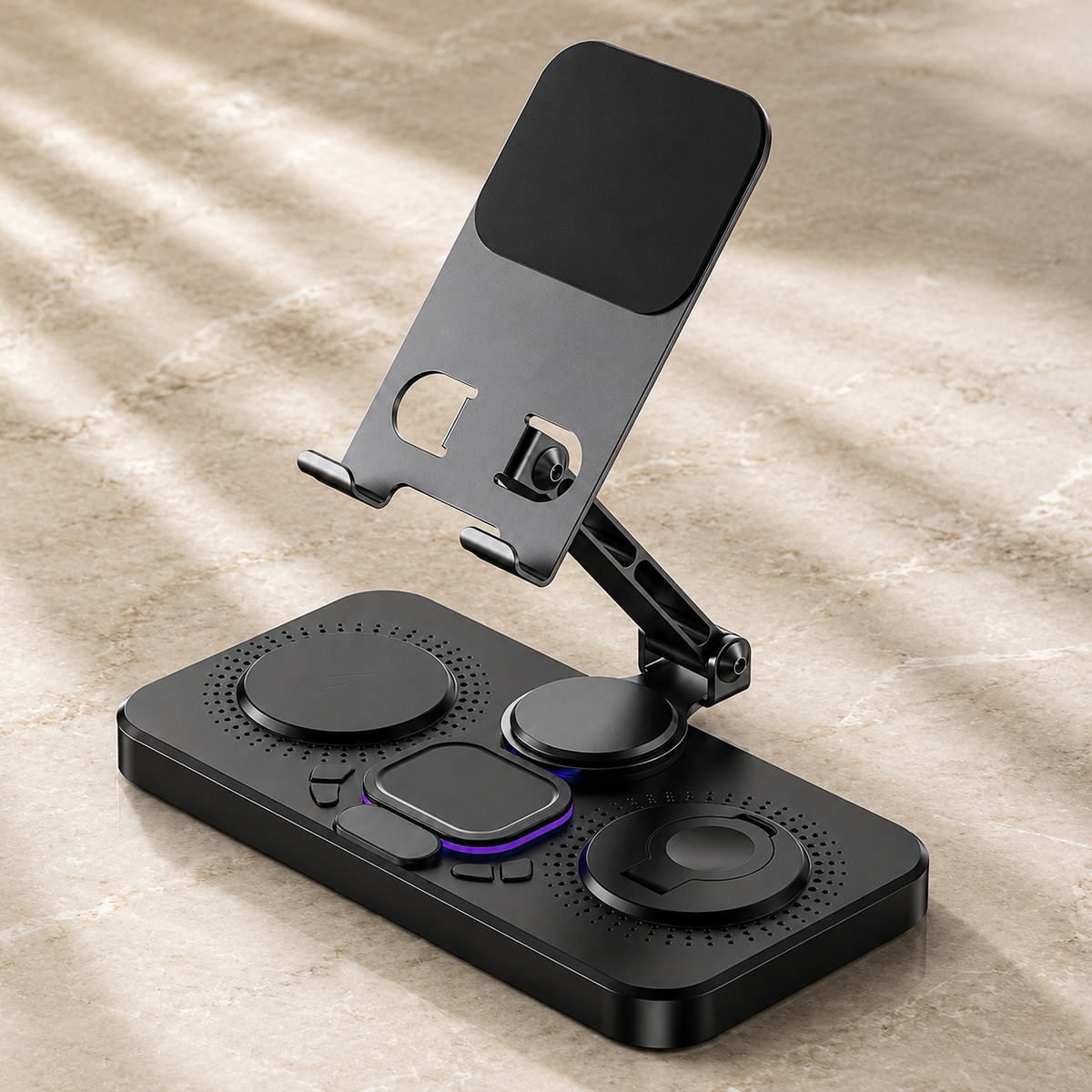 Premium 4 in 1 Magnetic Wireless Charging Station 15W Fast Charging Foldable Charger Stand for Phone Watch Earbuds LED Compatible with iPhone