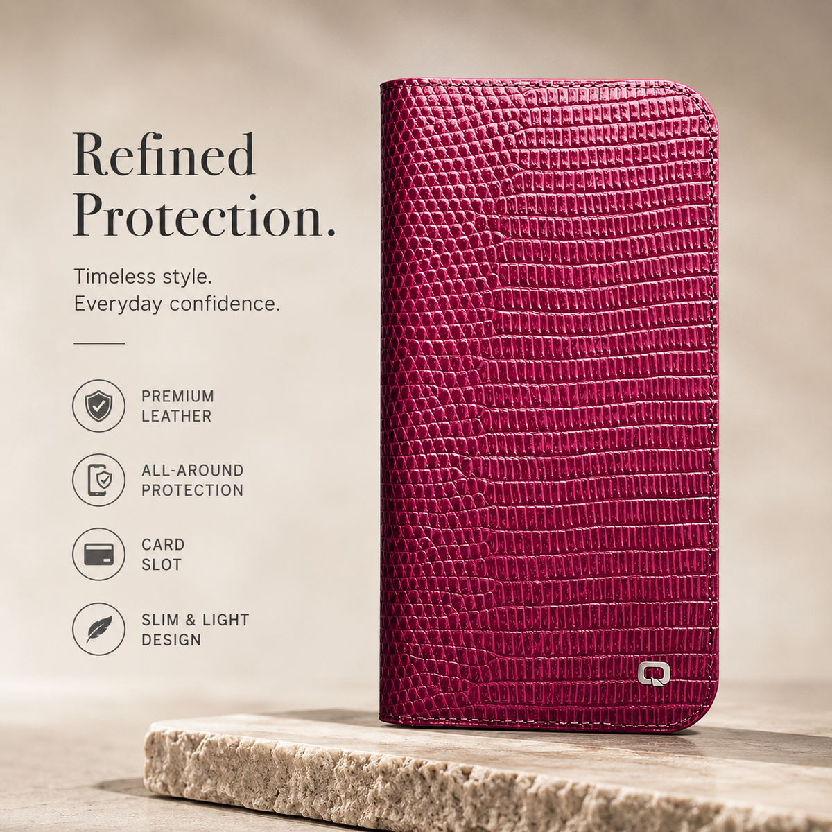 Premium Luxury iPhone Case Genuine Cowhide Leather Flip Cover Crocodile Grain Wallet Card Holder Magnetic Closure Shockproof Full Body Protection Slim Design Finish