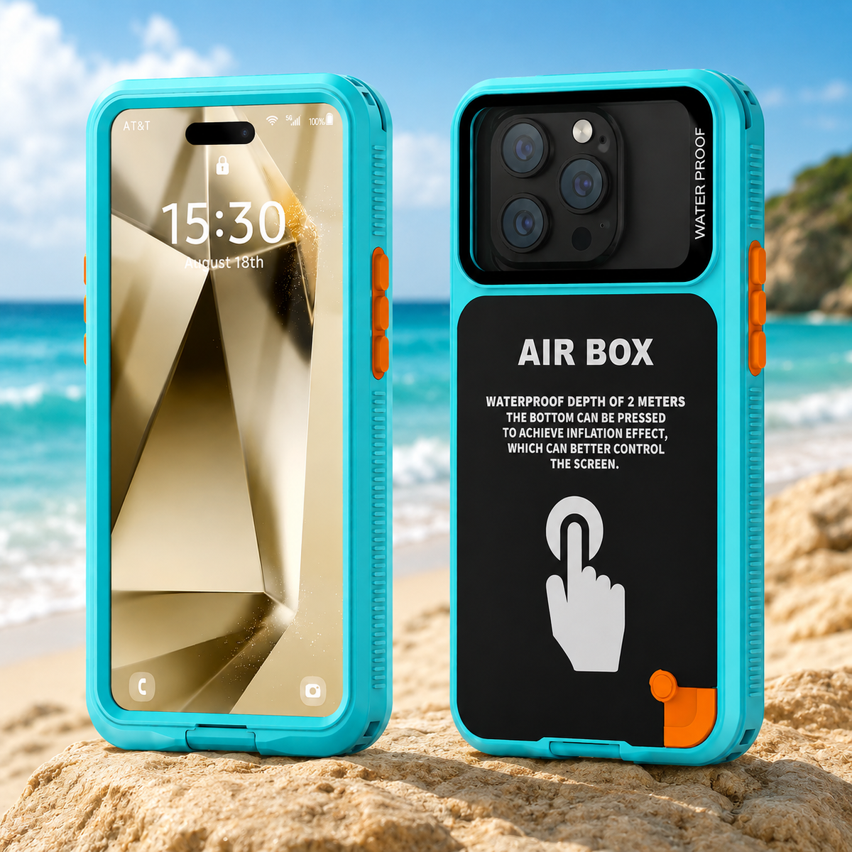Premium Luxury iPhone Case IP68 Waterproof Cover Full Body Sealed Shockproof Dustproof Protective Outdoor Design Heavy Duty Durable Finish Style
