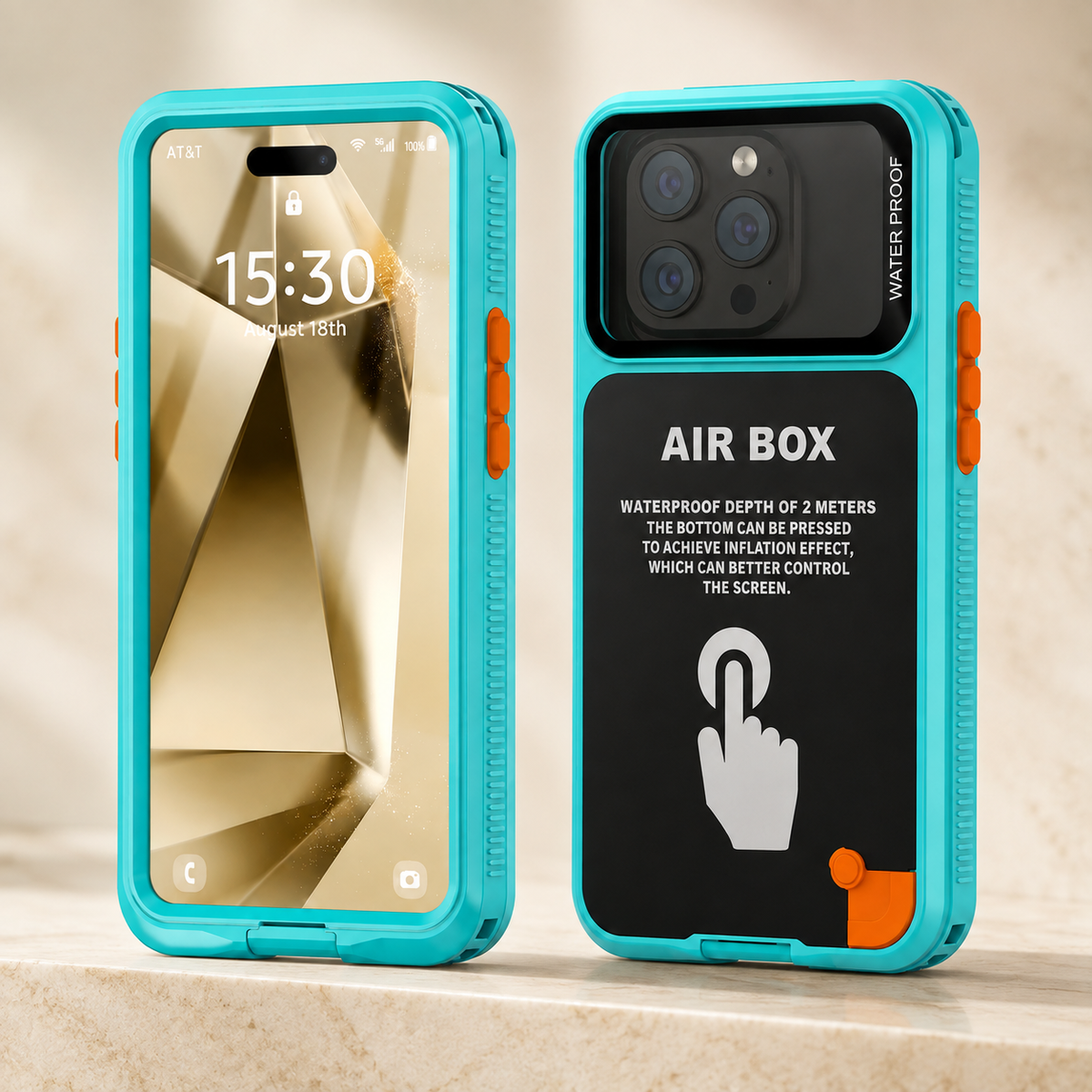 Premium Luxury iPhone Case IP68 Waterproof Cover Full Body Sealed Shockproof Dustproof Protective Outdoor Design Heavy Duty Durable Finish Style