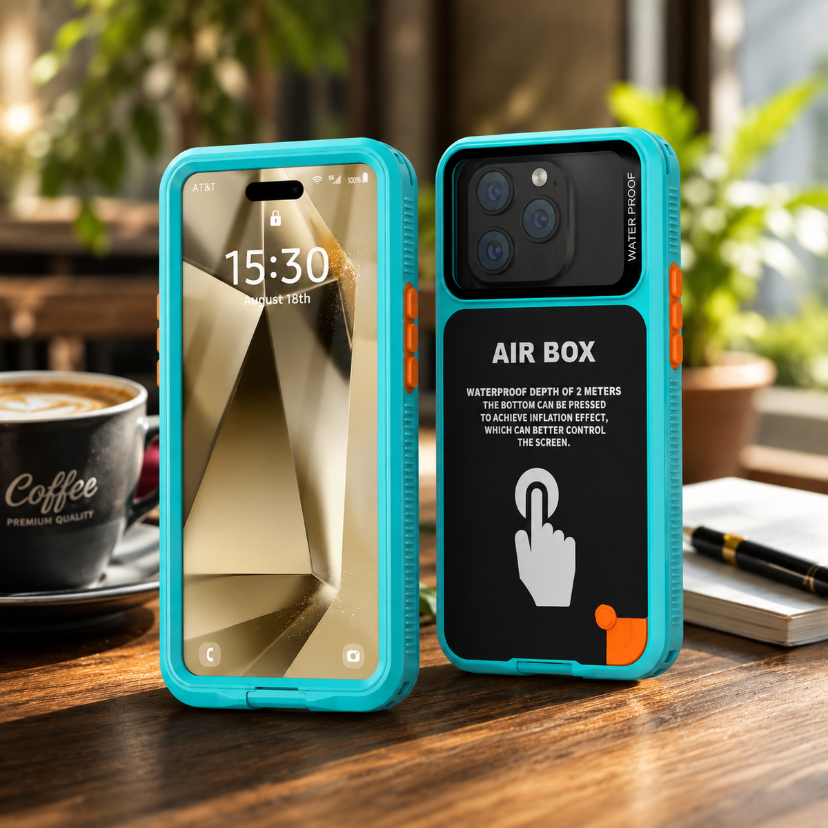 Premium Luxury iPhone Case IP68 Waterproof Cover Full Body Sealed Shockproof Dustproof Protective Outdoor Design Heavy Duty Durable Finish Style