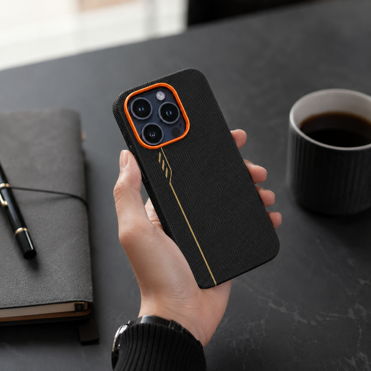 Premium Luxury iPhone Case MagSafe Compatible 600D Kevlar Aramid Fiber Cover Magnetic Shockproof Half Wrapped Anti Fingerprint Protective Durable Design Finish