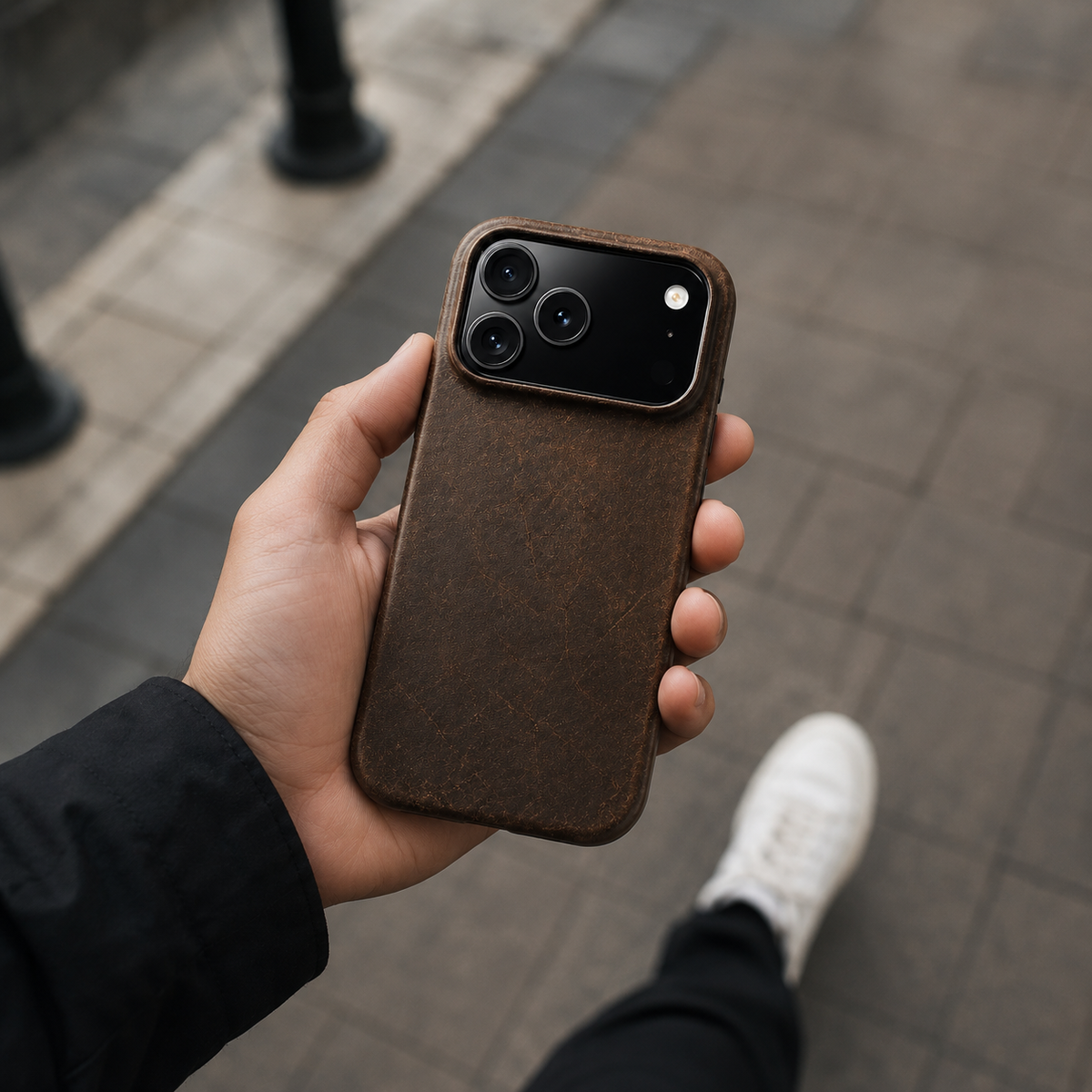 Premium Luxury iPhone Case MagSafe Compatible Genuine Cowhide Leather Pull Up Cover Retro Magnetic Shockproof Full Back Protective Durable Design