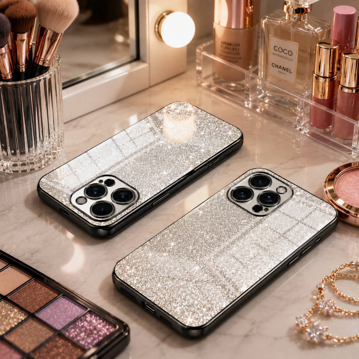 Premium Luxury iPhone Case MagSafe Compatible Glitter TPU Cover Shockproof Camera Lens Protection Slim Protective Durable Design Finish Style Matte