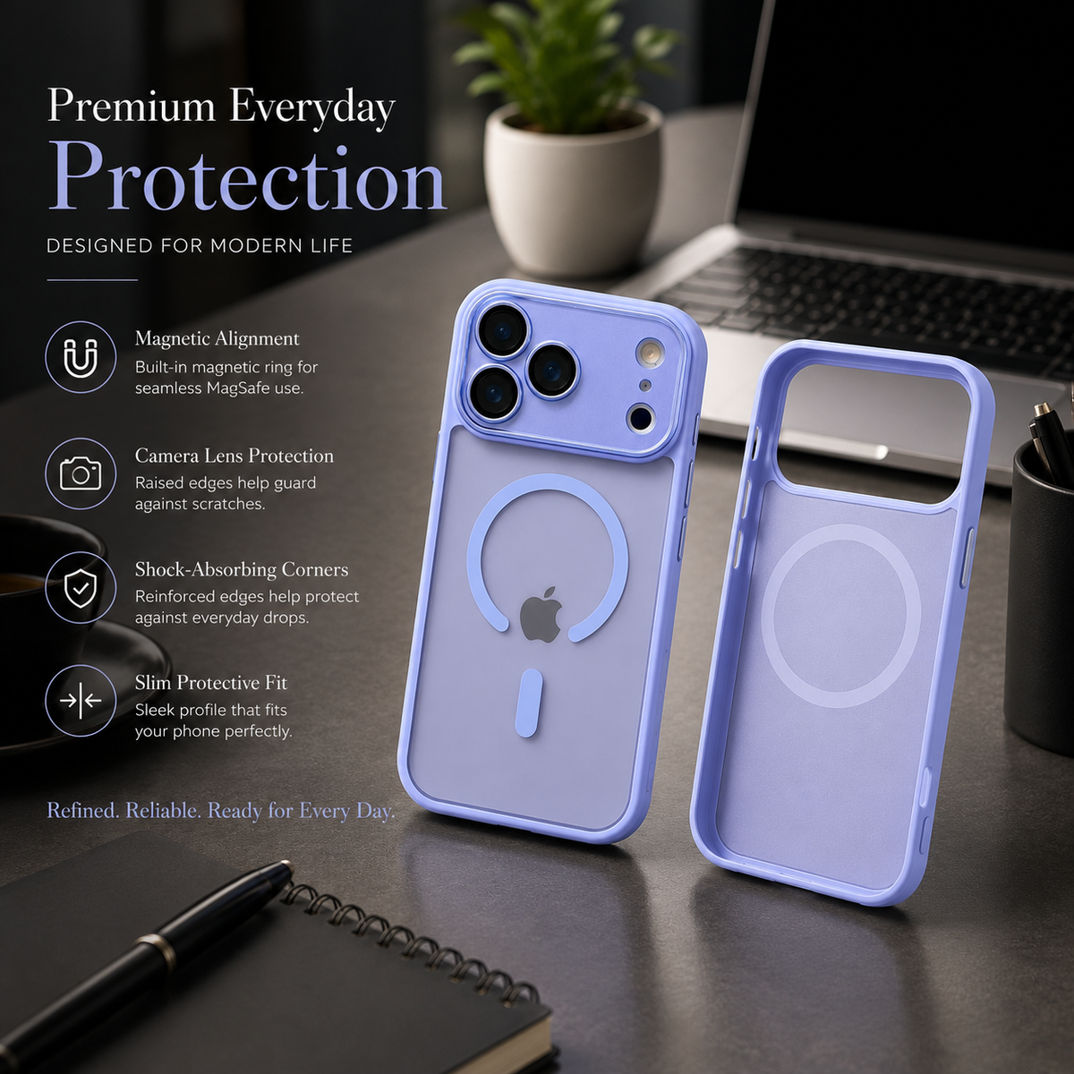 Premium Luxury iPhone Case MagSafe Compatible Matte Magnetic Translucent Cover PC TPU Hybrid Shockproof Anti Fingerprint Protective Durable Design Finish