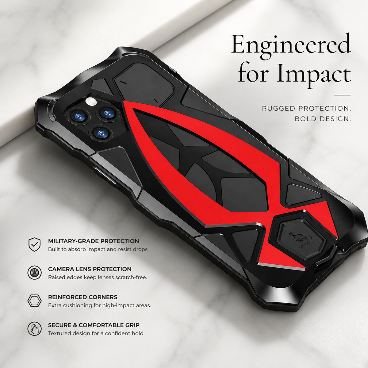 Premium Luxury iPhone Case MagSafe Compatible Metal Armor Frame Cover Shockproof TPU Interior Camera Protection Ultra Thin Full Coverage Design Finish