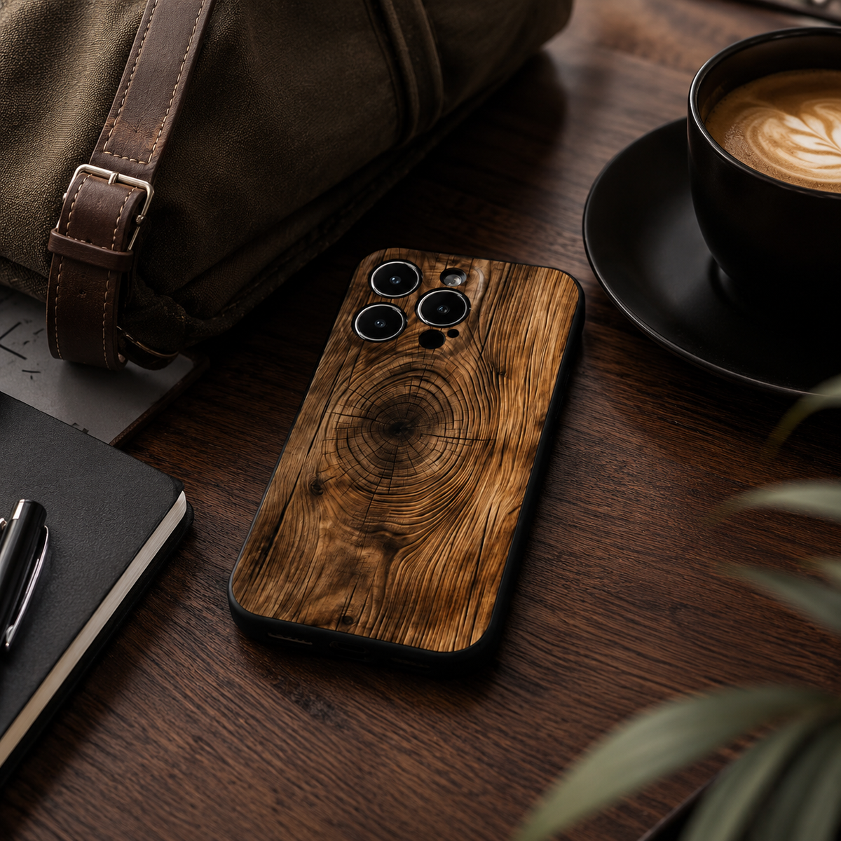 Premium Luxury iPhone Case MagSafe Compatible Natural Wood Back Cover TPU Bumper Shockproof Camera Protection Ultra Thin Slim Design Finish