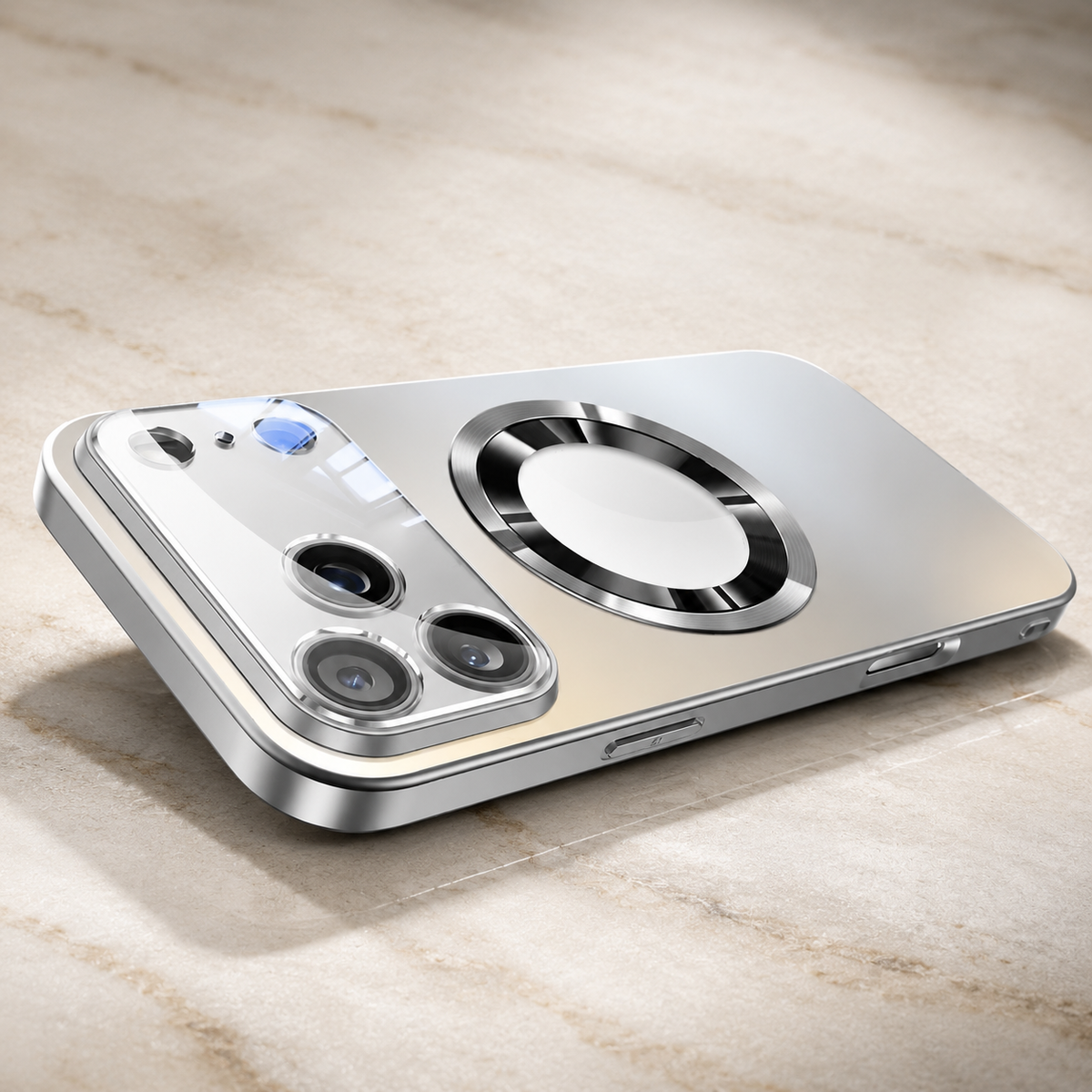 Premium Luxury iPhone Case MagSafe Compatible Titanium Metallic Matte Cover PC TPU Back Shockproof Camera Protection Ultra Thin Full Coverage Design Finish