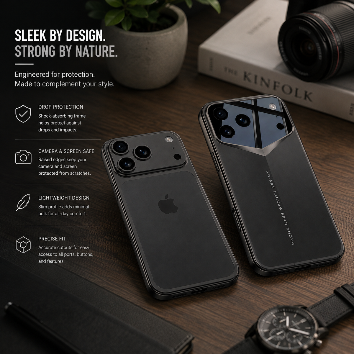 Premium Luxury iPhone Case Ultra Thin Hard Back Cover Shockproof Camera Protection Anti Scratch Full Coverage Slim Protective Design Finish