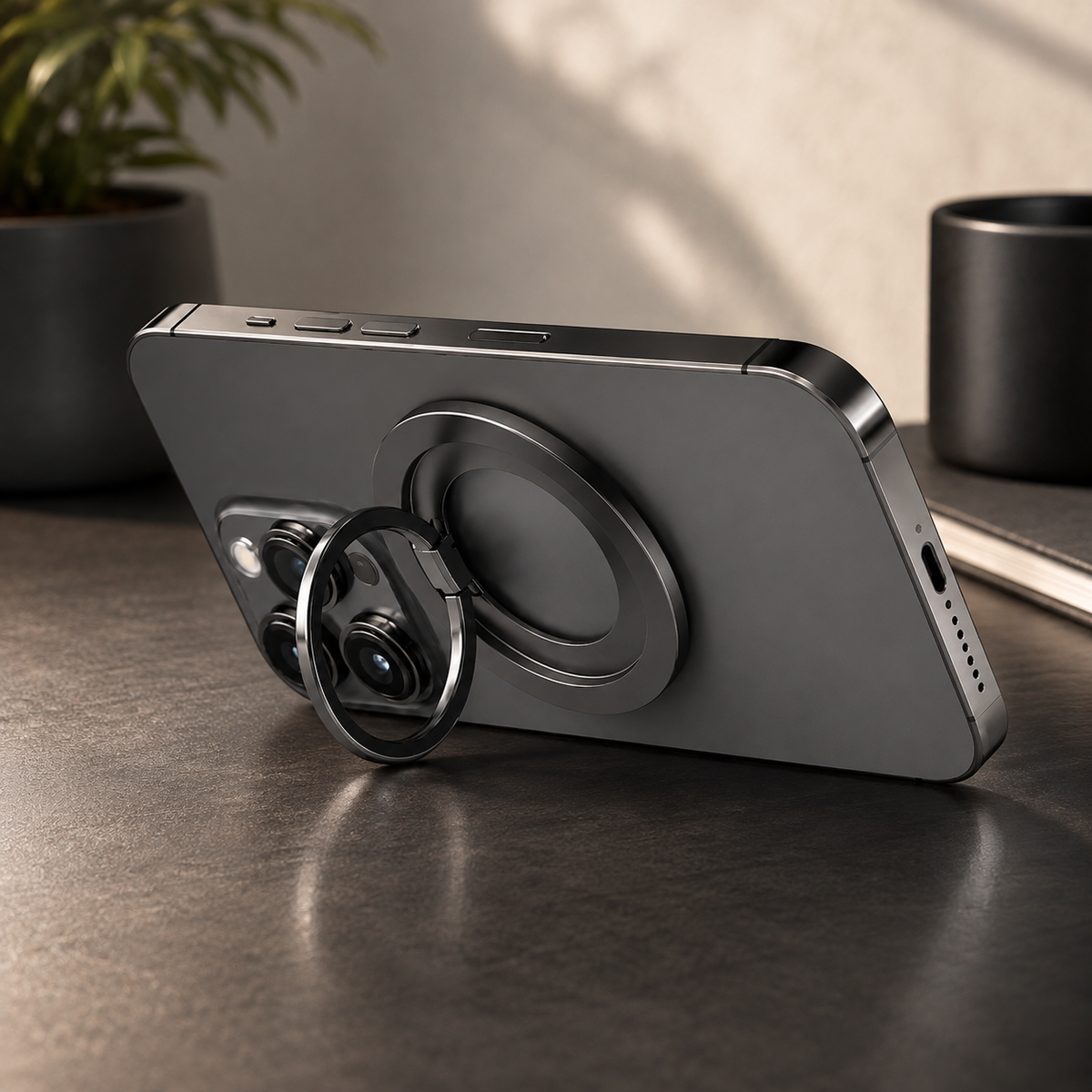 Premium Magnetic Phone Ring Holder for MagSafe 360° Rotating Phone Grip Stand Detachable Foldable Magnetic Finger Holder Kickstand Compatible with iPhone