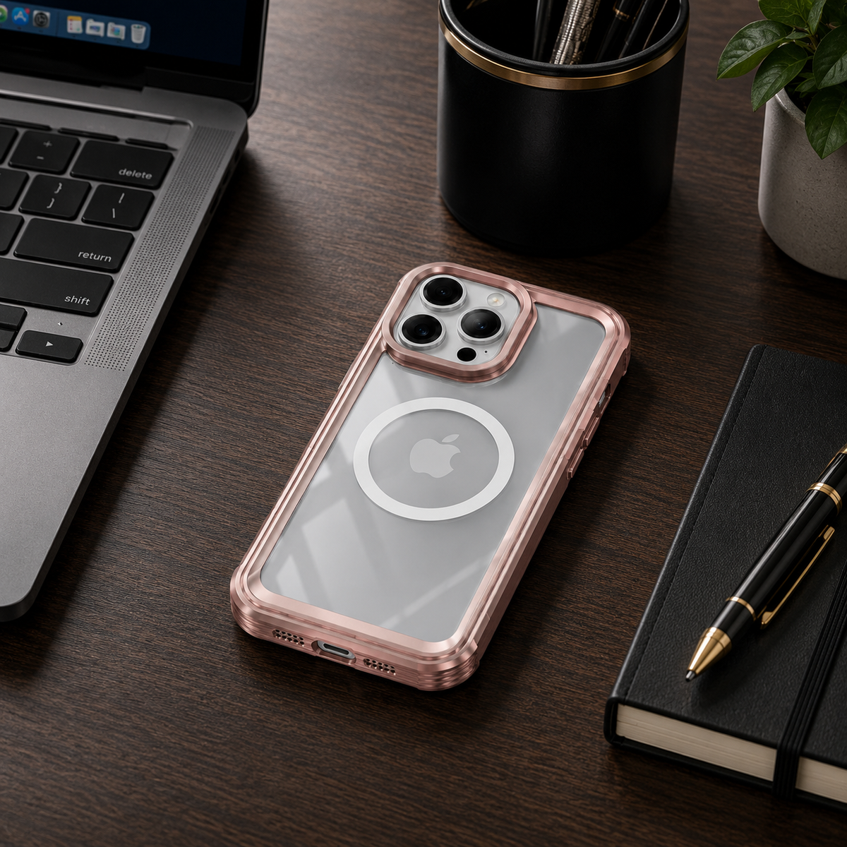 Premium Magnetic iPhone Case Full Body Tempered Glass MagSafe Compatible Shockproof Cover 360 Protection Wireless Charging Slim Protective Design