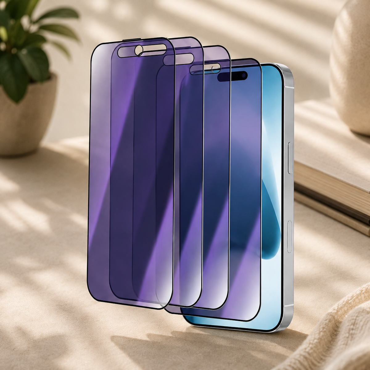 Premium Privacy Screen Protector Anti Spy Tempered Glass Anti Blue Light Full Coverage Scratch Resistant Screen Guard Compatible with iPhone