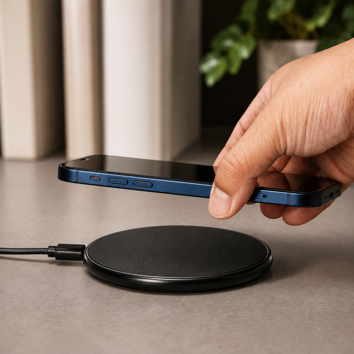 Premium Wireless Charging Pad Fast Qi Wireless Charger USB Type C Fast Charging LED Indicator Slim Induction Charging Dock Compatible with iPhone AirPods